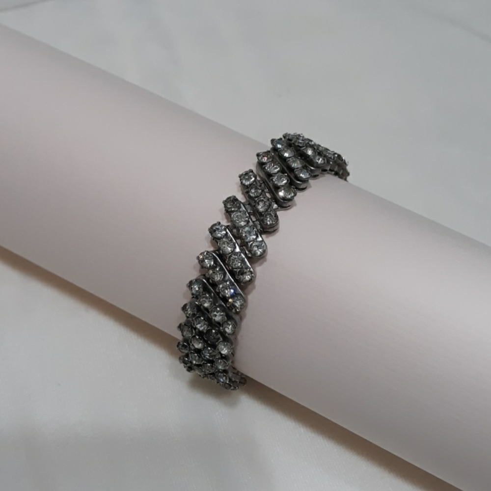 Vtg 1950 Stretch Crystal Bracelet